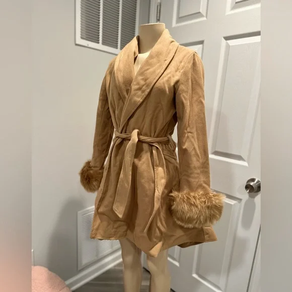 Tan Fur Dress Jacket - Picture 2 of 7